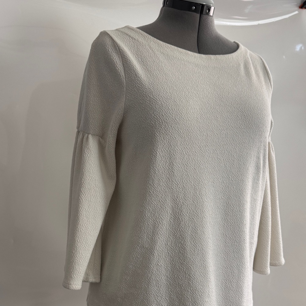 a new day™️ Women's Sz L Cream Textured 3/4 Sleeve Top